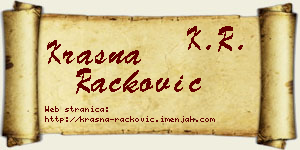 Krasna Racković vizit kartica